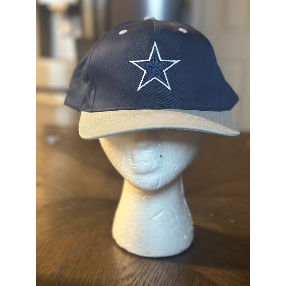 Vintage Dallas Cowboys Logo 7 Snapback Hat Navy Blue Grey NFL Star Cap Mens OSFA